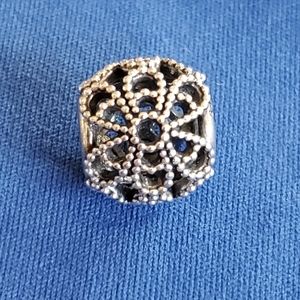 Beaded Openwork Flower Charm